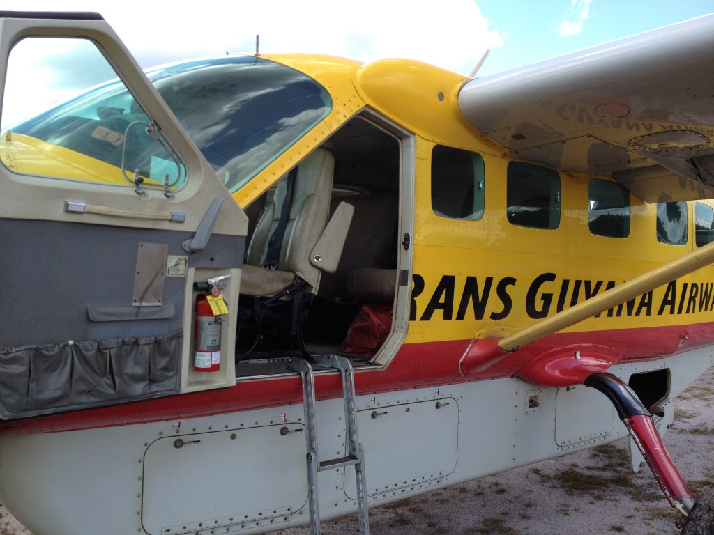 close-up of our Trans Guyana Cessna