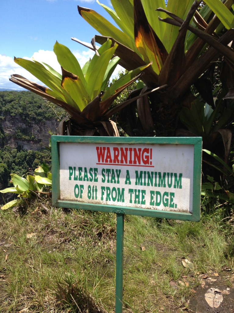 Kaieteur Falls Warning