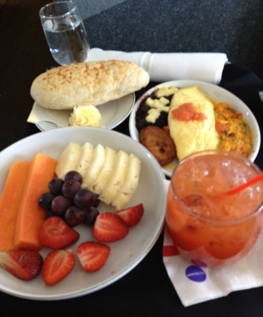 American Airlines breakfast Caracas to Dallas