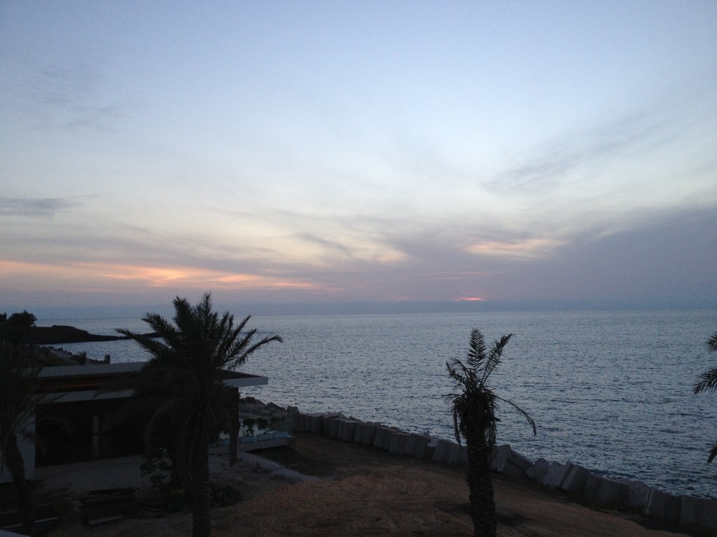Sunset view from seaview room at Radisson Dakar